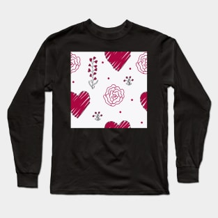 Elegance Seamless pattern with flowers Long Sleeve T-Shirt